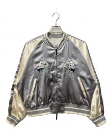 CONVERSE TOKYO（コンバーストウキョウ）の古着「SATIN SHORT SOUVENIR JACKET/サテンショートスーベニアジャケット」｜アイボリー×シルバー