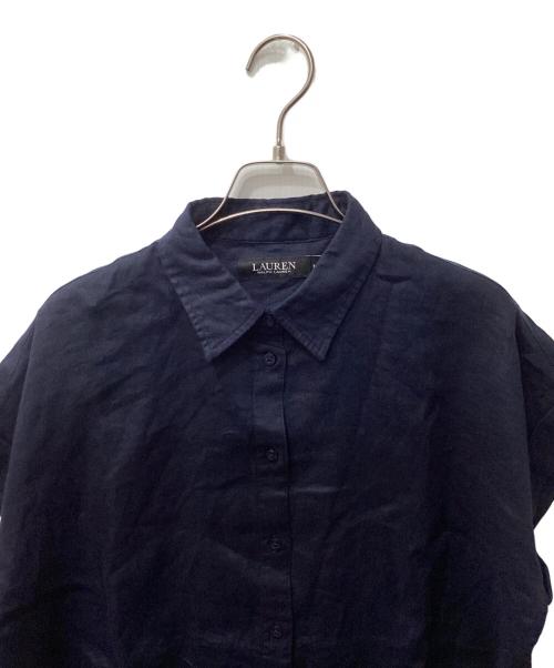 LAUREN RALPH LAUREN（ローレンラルフローレン）LAUREN RALPH LAUREN (ローレンラルフローレン) リネンシャツ ネイビー サイズ:Mの古着・服飾アイテム