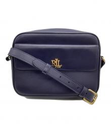 LAUREN RALPH LAUREN（ローレンラルフローレン）の古着「レザー ミディアム Marcy カメラ バッグ」｜ネイビー
