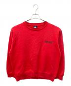 stussyステューシー）の古着「シャドーマンバックプリントクルーネックスウェット」｜レッド