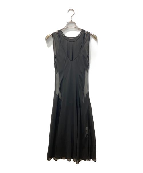 Ameri（アメリ）AMERI (アメリ) MEDI 2WAY ATTRACT LAYERED SHEER DRESS/メディ2ウェイアトラクトレイヤードシアードレス ブラック サイズ:Sの古着・服飾アイテム