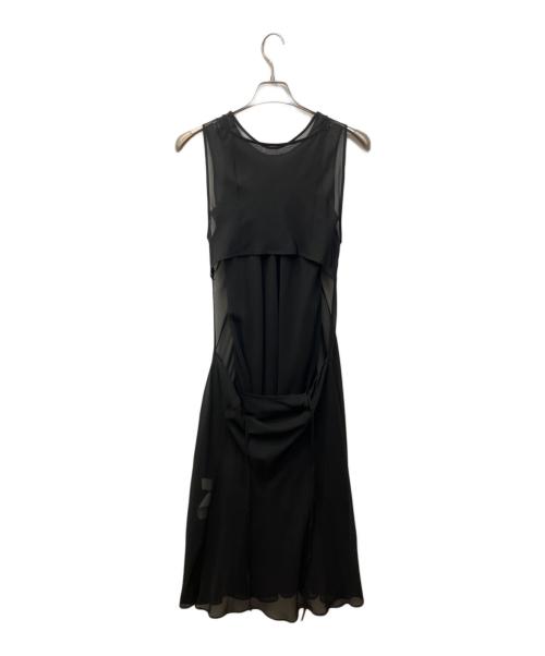 Ameri（アメリ）AMERI (アメリ) MEDI 2WAY ATTRACT LAYERED SHEER DRESS/メディ2ウェイアトラクトレイヤードシアードレス ブラック サイズ:Sの古着・服飾アイテム