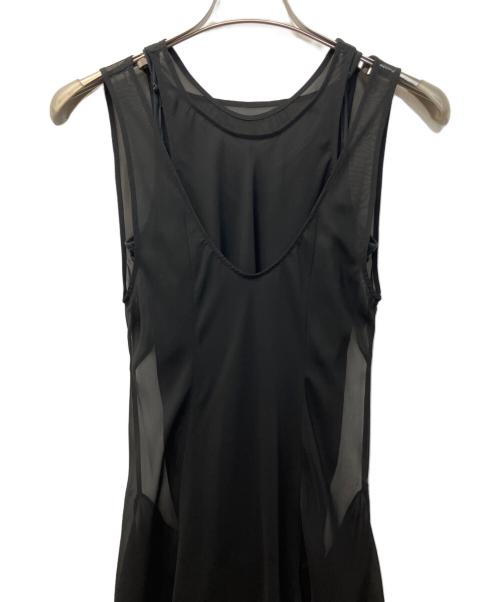 Ameri（アメリ）AMERI (アメリ) MEDI 2WAY ATTRACT LAYERED SHEER DRESS/メディ2ウェイアトラクトレイヤードシアードレス ブラック サイズ:Sの古着・服飾アイテム