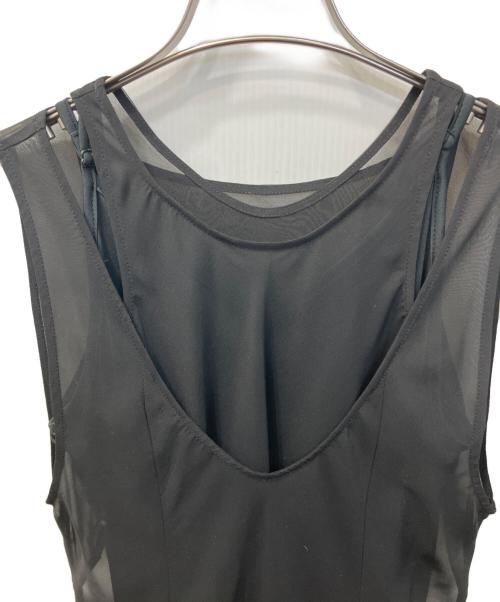 Ameri（アメリ）AMERI (アメリ) MEDI 2WAY ATTRACT LAYERED SHEER DRESS/メディ2ウェイアトラクトレイヤードシアードレス ブラック サイズ:Sの古着・服飾アイテム