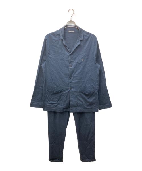 EMPORIO ARMANI（エンポリオ アルマーニ）EMPORIO ARMANI (エンポリオ アルマーニ) パジャマシャツセットアップ ネイビー サイズ:Lの古着・服飾アイテム