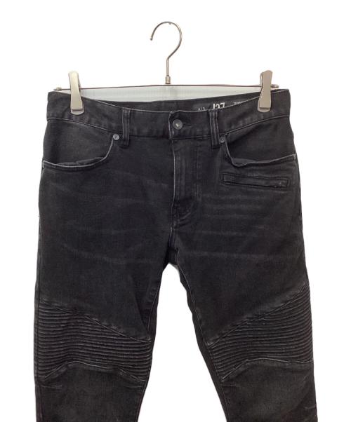ARMANI EXCHANGE（アルマーニ エクスチェンジ）ARMANI EXCHANGE (アルマーニ エクスチェンジ) スキニーバイカーデニムパンツ ブラック サイズ:W30の古着・服飾アイテム