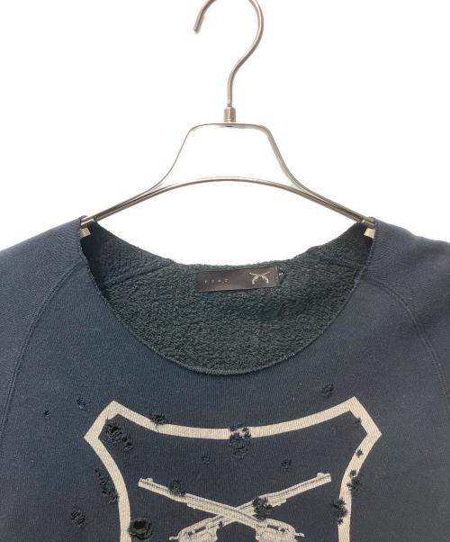 roar（ロアー）roar (ロアー) ダメージ加工カットオフスウェット ブラック サイズ:採寸参照の古着・服飾アイテム