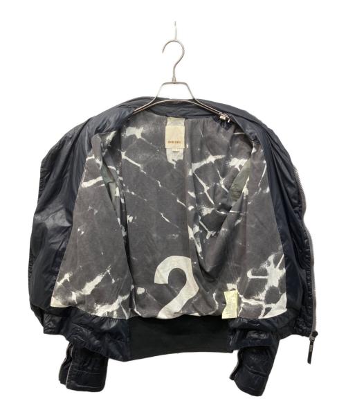 DIESEL（ディーゼル）DIESEL (ディーゼル) スタッズナイロンライダースジャケット ネイビー サイズ:Mの古着・服飾アイテム