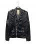 DIESEL（ディーゼル）の古着「スタッズナイロンライダースジャケット」｜ネイビー