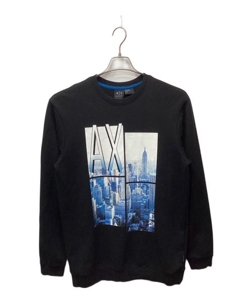 ARMANI EXCHANGE（アルマーニ エクスチェンジ）ARMANI EXCHANGE (アルマーニ エクスチェンジ) グラフィックスウェット ブラック サイズ:Mの古着・服飾アイテム