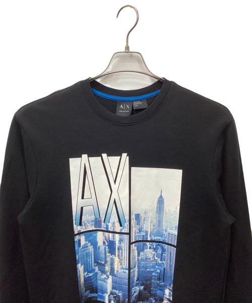 ARMANI EXCHANGE（アルマーニ エクスチェンジ）ARMANI EXCHANGE (アルマーニ エクスチェンジ) グラフィックスウェット ブラック サイズ:Mの古着・服飾アイテム
