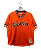 MITCHELL & NESSミッチェルアンドネス）の古着「Baltimore Orioles/ボルチモアオリオールズゲームシャツ」｜オレンジ