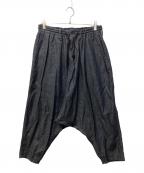Yohji Yamamoto pour hommeヨウジヤマモト プールオム）の古着「Cotton Salsa Elastic Pants/コットンサルサエラスティックパンツ」｜ネイビー