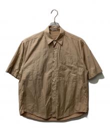 AURALEE（オーラリー）の古着「Washed FINX TWILL BIG Half sleeved（ウォッシュドフィンクスツイルビッグハーフスリーブド）シャツ」｜ブラウン