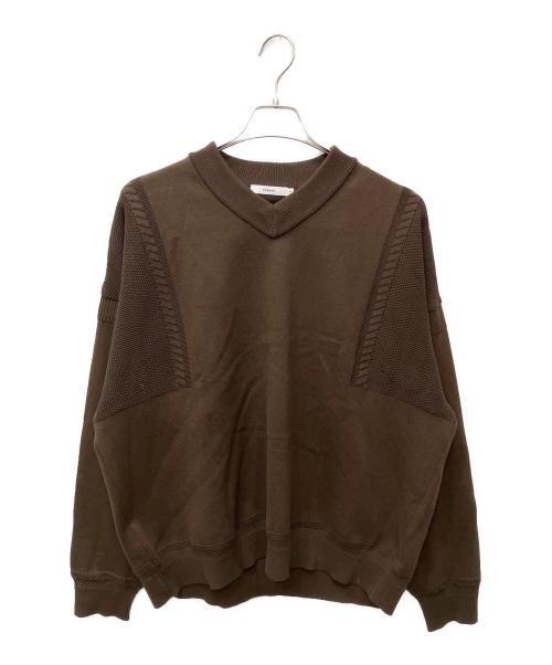yashiki（ヤシキ）YASHIKI (ヤシキ) Ryoshu V neck Knit ブラウン サイズ:１の古着・服飾アイテム