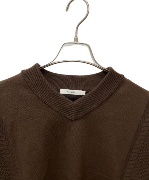 yashiki（ヤシキ）YASHIKI (ヤシキ) Ryoshu V neck Knit ブラウン サイズ:１の古着・服飾アイテム