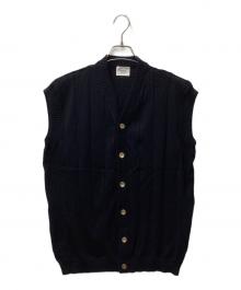 UNFOLK（アンフォーク）の古着「Giza cotton vneck knit vest（ギザコットンブイネックニットベスト）」｜ネイビー
