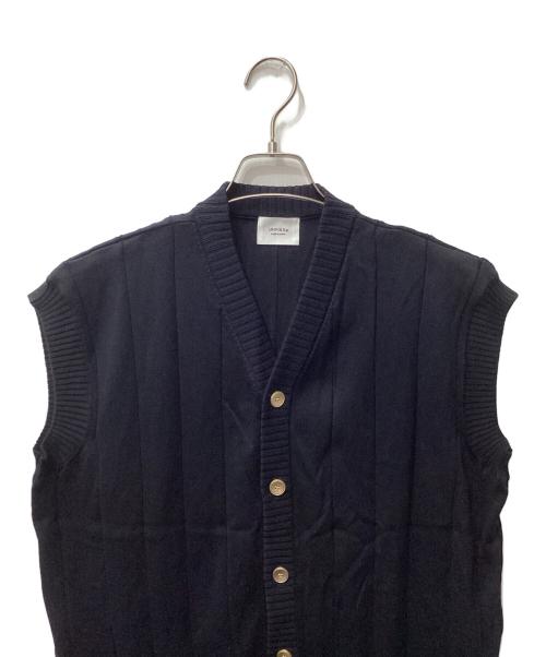 UNFOLK（アンフォーク）Unfolk (アンフォーク) Giza cotton vneck knit vest（ギザコットンブイネックニットベスト） ネイビー サイズ:Freeの古着・服飾アイテム