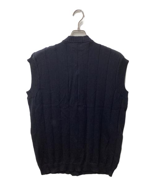 UNFOLK（アンフォーク）Unfolk (アンフォーク) Giza cotton vneck knit vest（ギザコットンブイネックニットベスト） ネイビー サイズ:Freeの古着・服飾アイテム