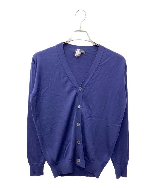 JOHN SMEDLEY（ジョンスメドレー）JOHN SMEDLEY (ジョンスメドレー) ウールVネックカーディガン パープル サイズ:Sの古着・服飾アイテム