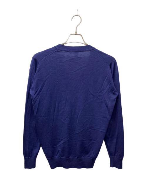 JOHN SMEDLEY（ジョンスメドレー）JOHN SMEDLEY (ジョンスメドレー) ウールVネックカーディガン パープル サイズ:Sの古着・服飾アイテム
