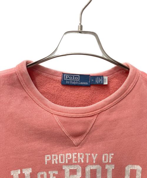 POLO RALPH LAUREN（ポロ・ラルフローレン）POLO RALPH LAUREN (ポロ・ラルフローレン) ダメージライクスウェット ピンク サイズ:Mの古着・服飾アイテム