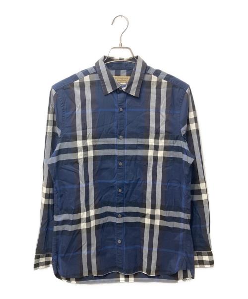 BURBERRY（バーバリー）BURBERRY (バーバリー) Stretch Cotton Poplin Shirt ブルー サイズ:Mの古着・服飾アイテム