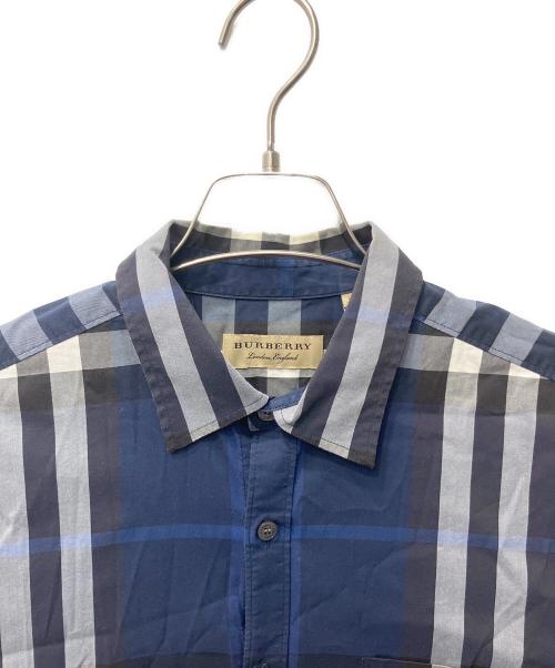 BURBERRY（バーバリー）BURBERRY (バーバリー) Stretch Cotton Poplin Shirt ブルー サイズ:Mの古着・服飾アイテム