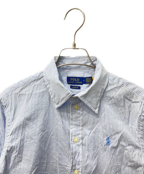 POLO RALPH LAUREN（ポロ・ラルフローレン）POLO RALPH LAUREN (ポロ・ラルフローレン) ストライプシャツ ブルー サイズ:４の古着・服飾アイテム