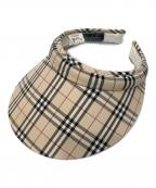 BURBERRY GOLFバーバリーゴルフ）の古着「ノバチェックサンバイザー」｜ベージュ