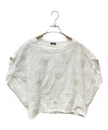 Marble SUD（マーブルシュッド）の古着「ワライ刺繍ブラウス」｜ホワイト