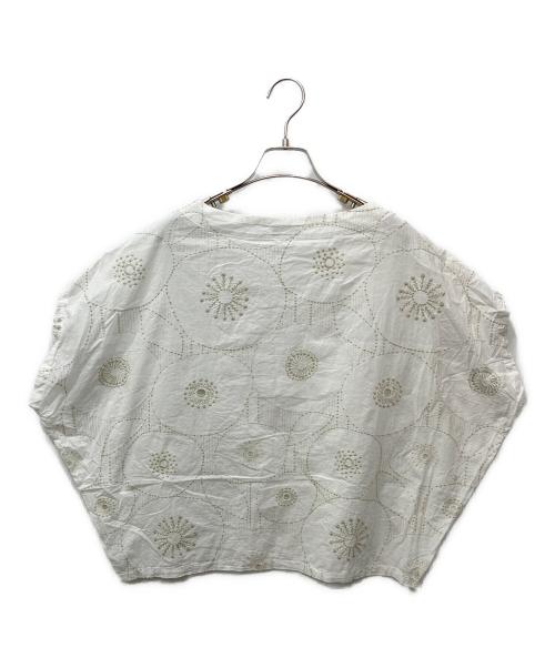 Marble SUD（マーブルシュッド）Marble SUD (マーブルシュッド) ワライ刺繍ブラウス ホワイト サイズ:採寸参照の古着・服飾アイテム
