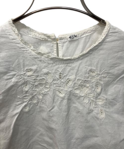 45R（フォーティファイブ・アール）45R (フォーティファイブ・アール) 刺繍コットンブラウス ホワイト サイズ:3の古着・服飾アイテム