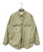 MADISON BLUEマディソンブルー）の古着「HAMPTON BACK SATIN SHIRT/ハンプトンバックサテンシャツ」｜黄緑