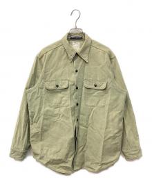 MADISON BLUE（マディソンブルー）の古着「HAMPTON BACK SATIN SHIRT/ハンプトンバックサテンシャツ」｜黄緑