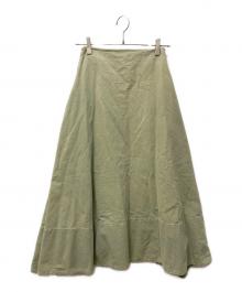 MADISON BLUE（マディソンブルー）の古着「BACK SATIN MAXI FLARE SKIRT」｜ブラック