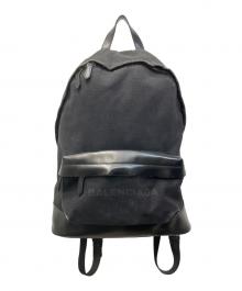 BALENCIAGA（バレンシアガ）の古着「Canvas Leather Backpack/キャンバスレザーバックパック」｜ブラック