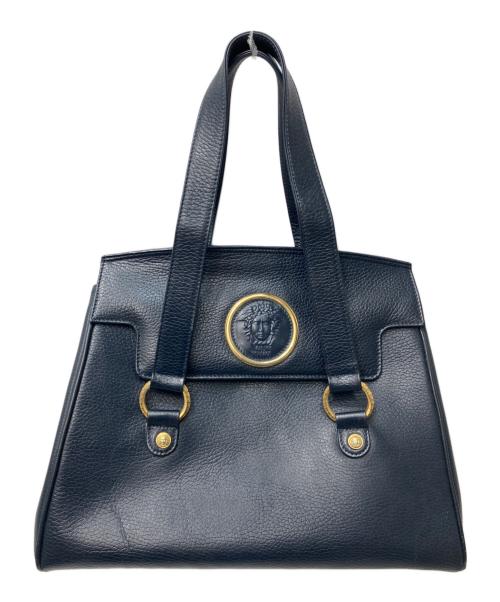 GIANNI VERSACE（ジャンニ・ヴェルサーチ）GIANNI VERSACE (ジャンニ・ヴェルサーチ) ヴィンテージ レザーハンドバッグ ブルーの古着・服飾アイテム