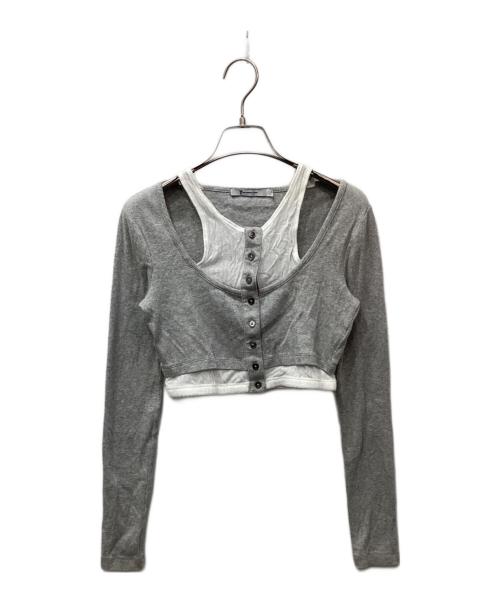 ALEXANDER WANG（アレキサンダー・ワン）ALEXANDER WANG (アレキサンダー・ワン) ドッキングカーディガン グレー サイズ:XSの古着・服飾アイテム