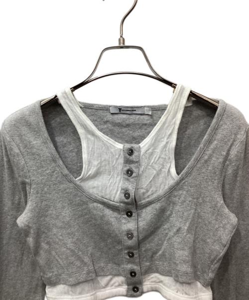 ALEXANDER WANG（アレキサンダー・ワン）ALEXANDER WANG (アレキサンダー・ワン) ドッキングカーディガン グレー サイズ:XSの古着・服飾アイテム