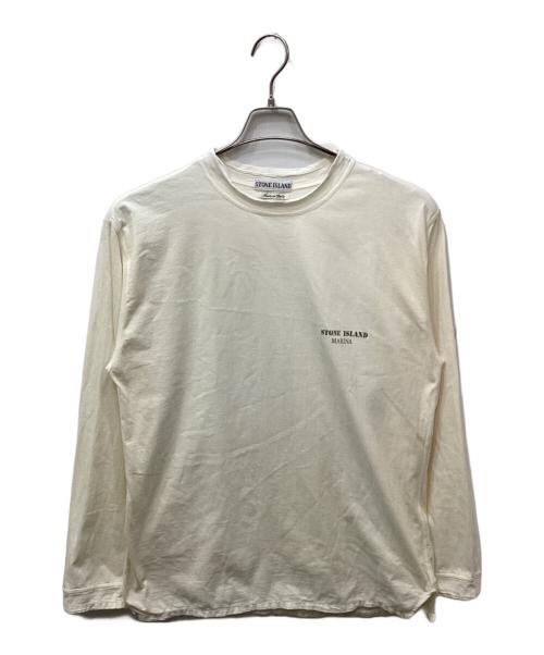 STONE ISLAND（ストーンアイランド）STONE ISLAND (ストーンアイランド) ロゴプリントカットソー アイボリー サイズ:Lの古着・服飾アイテム