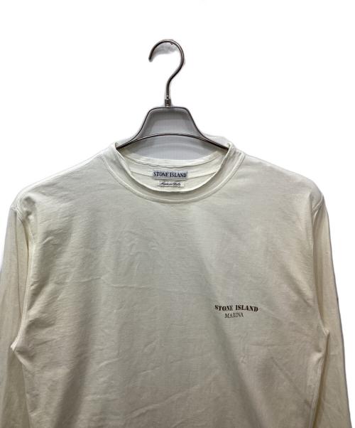 STONE ISLAND（ストーンアイランド）STONE ISLAND (ストーンアイランド) ロゴプリントカットソー アイボリー サイズ:Lの古着・服飾アイテム