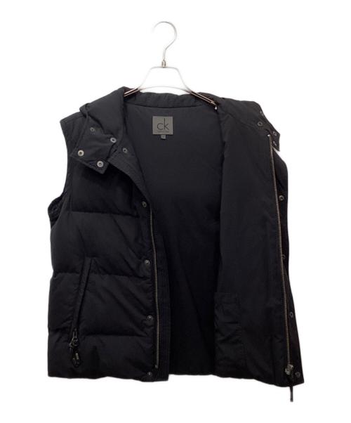 ck Calvin Klein（シーケーカルバンクライン）ck Calvin Klein (シーケーカルバンクライン) ビッグフードダウンベスト ブラック サイズ:Mの古着・服飾アイテム