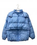 SOFTHYPHENソフトハイフン）の古着「LAYER FRONT PUFFER JACKET　「レイヤー フロント パファー ジャケット」」｜スカイブルー