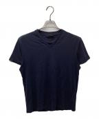 PRADAプラダ）の古着「バックトライアングルVネックTシャツ」｜ネイビー