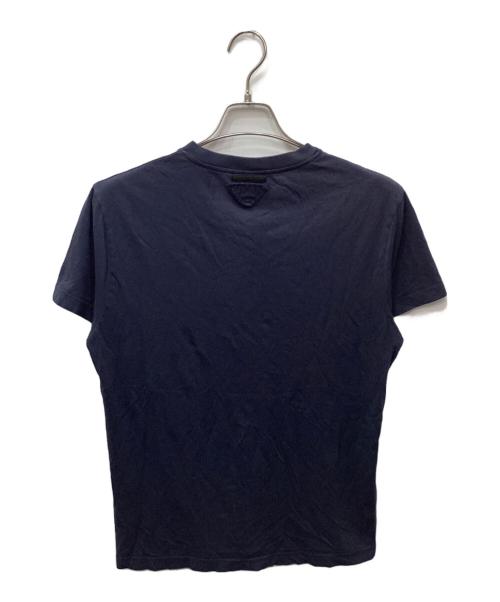 PRADA（プラダ）PRADA (プラダ) バックトライアングルVネックTシャツ ネイビー サイズ:Sの古着・服飾アイテム