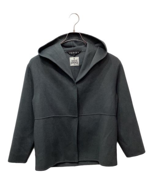 INDIVI（インディヴィ）INDIVI (インディヴィ) フーデッドリバーコート グレー サイズ:36の古着・服飾アイテム