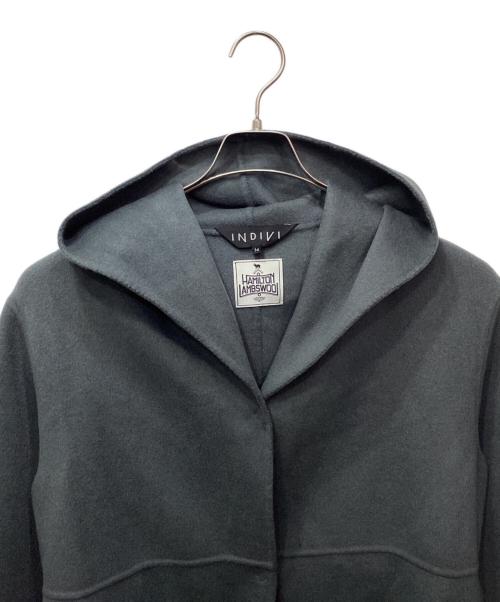 INDIVI（インディヴィ）INDIVI (インディヴィ) フーデッドリバーコート グレー サイズ:36の古着・服飾アイテム