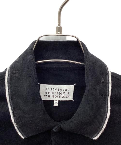 Maison Margiela（メゾンマルジェラ）Maison Margiela (メゾンマルジェラ) ダメージ加工ポロシャツ ブラック サイズ:44の古着・服飾アイテム