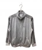 adidasアディダス）の古着「BECKENBAUER VELOUR TRACKTOP LIGHT ONYX　(ベッケンバウアー ベロア トラックトップ ライトオニキス)」｜ライトグレー